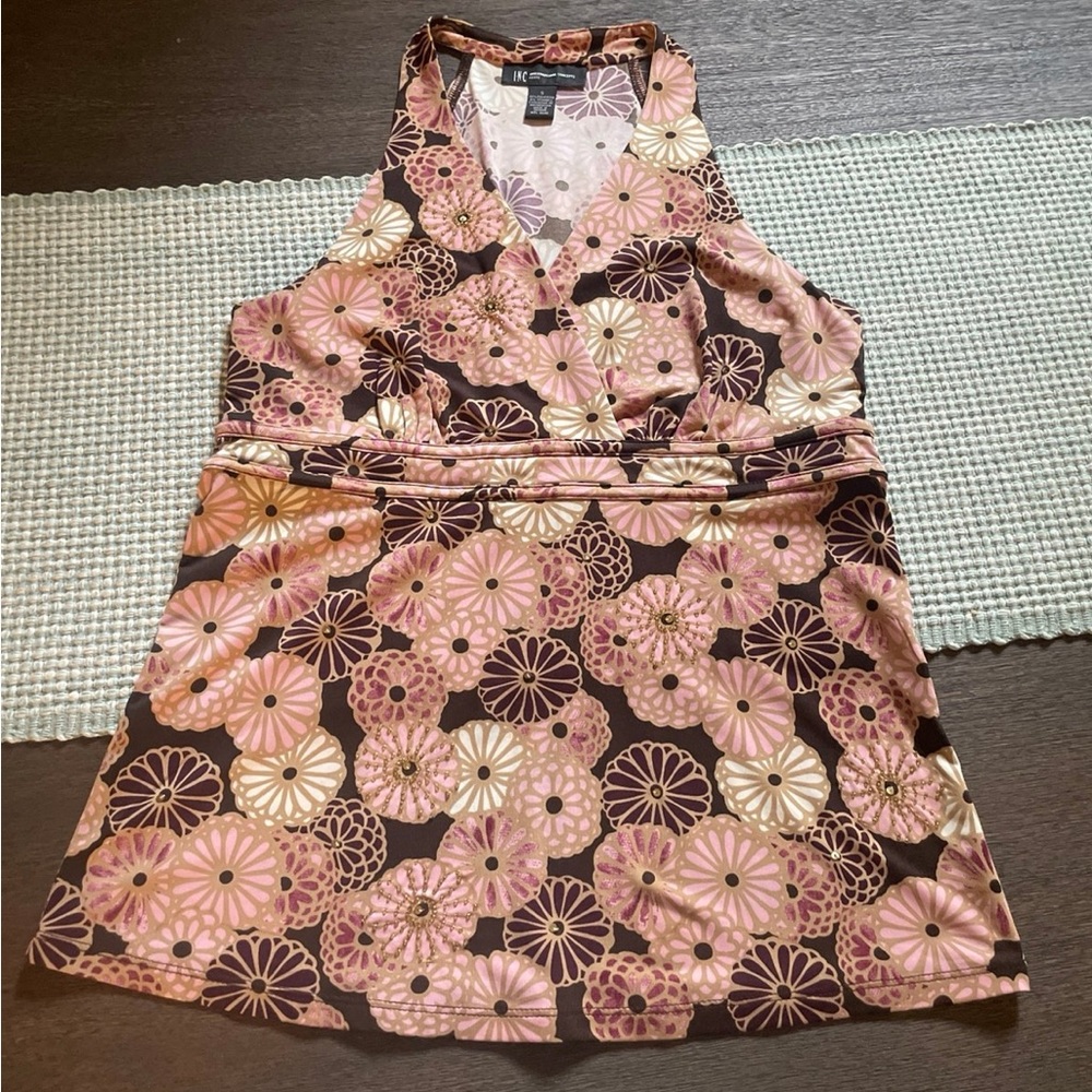 I•N•C Floral Sleeveless Halter Top